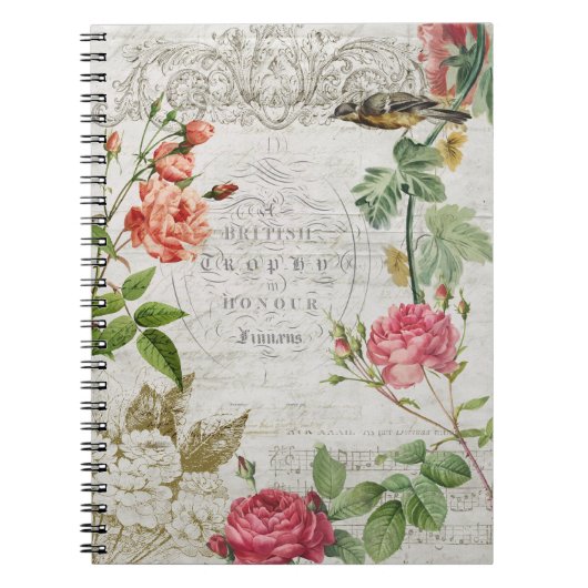 Roze Roze & Typografie Ephemera Notitieboek (Voorkant)