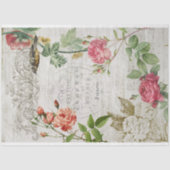  Roze Roze & Typografie Ephemera Ontkoppeling Tissuepapier (Voorkant)