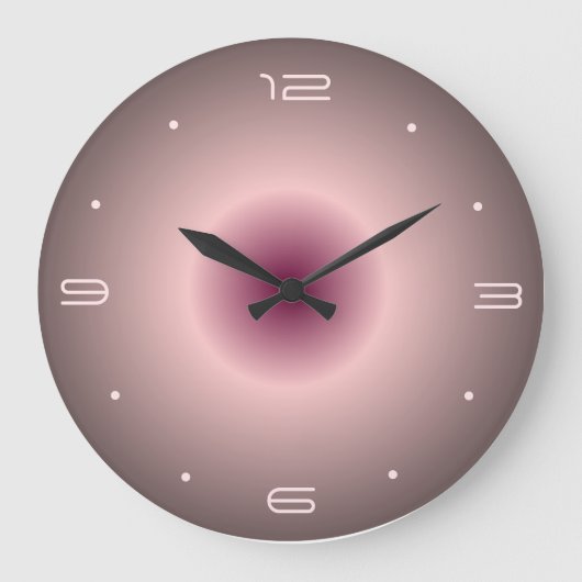 Roze Roze Verlichte Ontwerp> Ronde Wandklokken Grote Klok (Voorkant)