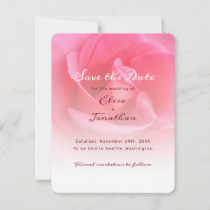 Roze roze vlakke bewaarder de datumkaart save the date