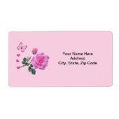 Roze roze vlinderbloemige vlinder Harten Labels (Voorkant)