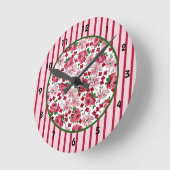  roze roze wandklok ronde klok (Hoek)