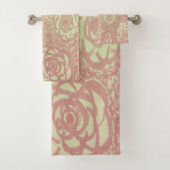 Roze roze washanddoekset bad handdoek (Insitu)