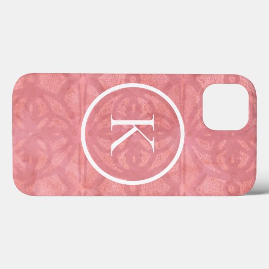 Roze roze Waterverf batik met Initiaal Case-Mate iPhone Case (Achterkant (horizontaal))
