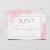 Roze roze Waterverf was RSVP (Voorkant / Achterkant)