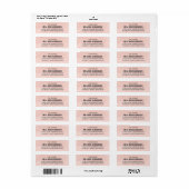 Roze roze Waterverf Wedding Return Address Labels (Full Sheet)