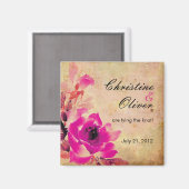 roze roze weddenschap bespaart de datum magneet (Voorkant / Achterkant)