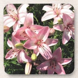 Roze, roze, witte assiatische lenzen bier onderzetter