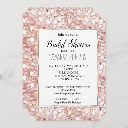 Roze Roze Witte bloemblaadjes Bloem Kaart (Voorkant / Achterkant)