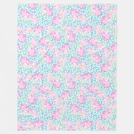 Roze roze witte vlinderstaaf fleece deken (Voorkant)