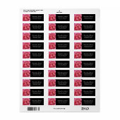 Roze roze: Zwarte labels voor retouradressen (Full Sheet)