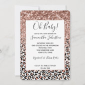 Roze roze zwarte witte luipaard glitter Sparkle Kaart (Voorkant)