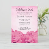  roze rozen 60e verjaardag kaart (Staand voorkant)