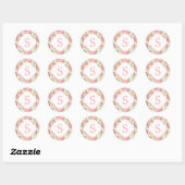 Roze Rozen Aangepast monogram Ronde Sticker (Vel)