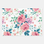 Roze rozen aangepaste achtergrond inpakpapier vel (Voorkant 2)