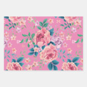Roze rozen aangepaste achtergrond inpakpapier vel (Voorkant)