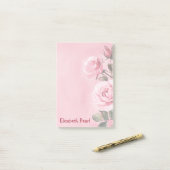 Roze Rozen AANGEPASTE NAAM Boodschappenlijstje Post-it® Notes (Op bureau)