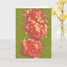 Roze Rozen Abstract Art Note Kaart