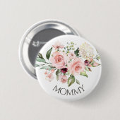 Roze Rozen Baby shower Button Mama (Voorkant /achterkant)