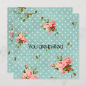 Roze Rozen  Baby shower Kaart (Voorkant / Achterkant)