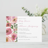  Roze Rozen Baby shower Kaart (Staand voorkant)