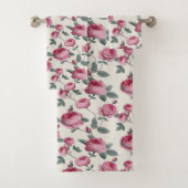 Roze rozen bad handdoek (Insitu)