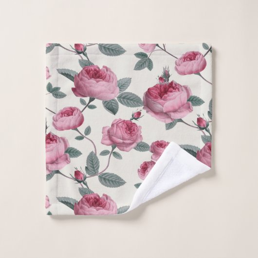 Roze rozen bad handdoek (Wasdoekje)