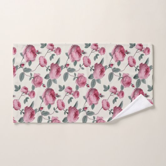 Roze rozen bad handdoek (Handdoek)