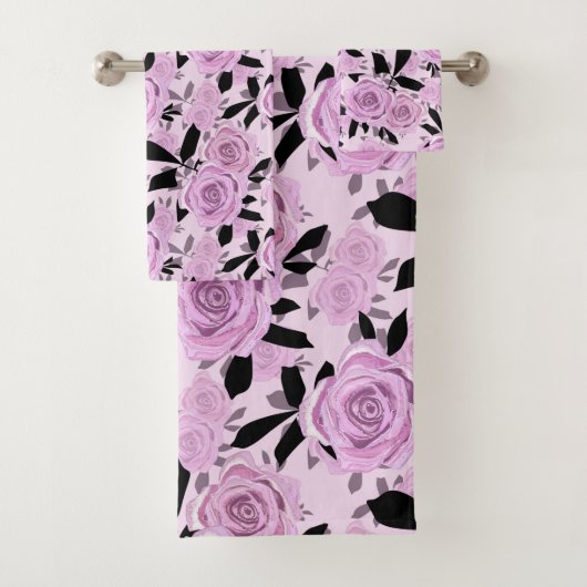Roze rozen bad handdoek (Insitu)