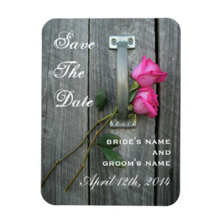Roze Rozen & Barnwood Save The Date Magnet Magneet
