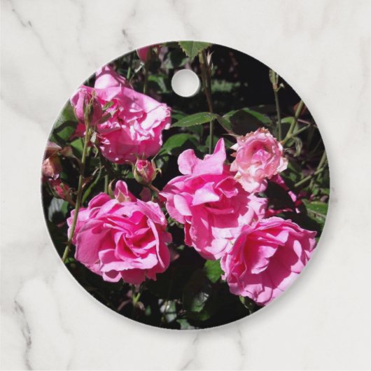 Roze rozen bedankjes labels (Voorkant)