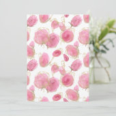 Roze rozen bedankkaart (Staand voorkant)