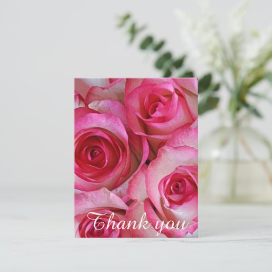 Roze rozen bedankt (Staand voorkant)