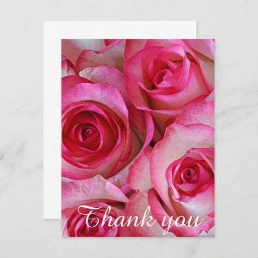 Roze rozen bedankt (Voorkant / Achterkant)