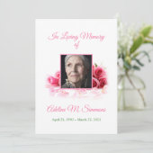 roze rozen begrafeniskaart kaart (Staand voorkant)