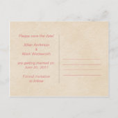 Roze Rozen Bewaar De Datum Aankondigingskaart (Achterkant)