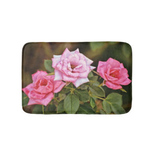 Roze Rozen Bloem Art Tuin Badmat tapijt
