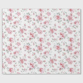 Roze Rozen Bloem Bouquet Bruidsfeest Cadeaupapier (Vlak)