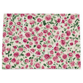 Roze Rozen Bloem Bruidsdouche Groot Cadeauzakje (Voorkant)