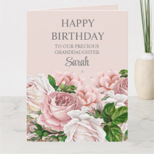 Roze Rozen Bloem Glitter Sweet 16 Grootouders Kaart