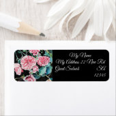 Roze rozen bloem Retouradreslabels Etiket (Insitu)