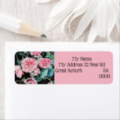 Roze rozen bloem Retouradreslabels Etiket (Insitu)