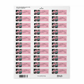 Roze rozen bloem Retouradreslabels Etiket (Full Sheet)