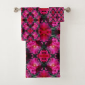 Roze Rozen Bloemen Abstracte kunst Bad Handdoek (Insitu)