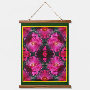 Roze Rozen Bloemen Abstracte kunst Hangend Wandkleed