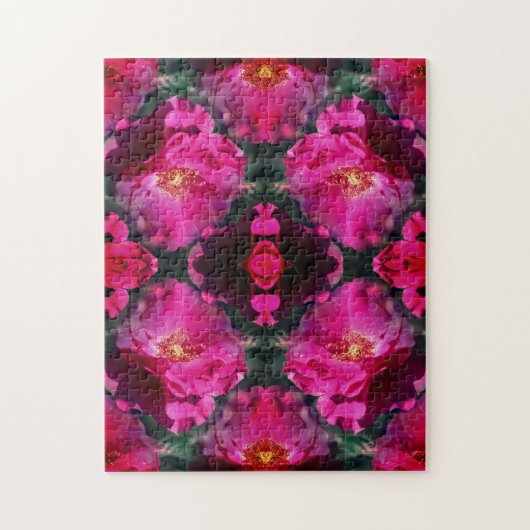 Roze Rozen Bloemen Abstracte kunst Legpuzzel (Verticaal)