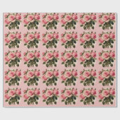  Roze Rozen Bloemen Boeket Cadeaupapier (Vlak)