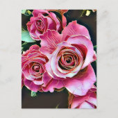 ROZE ROZEN BLOEMEN BRIEFKAART (Voorkant)