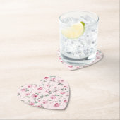 Roze Rozen Bloemen bruiloft Kartonnen Onderzetters (Insitu)