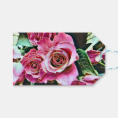 ROZE ROZEN BLOEMEN CADEAULABEL (Voorkant (Horizontaal))